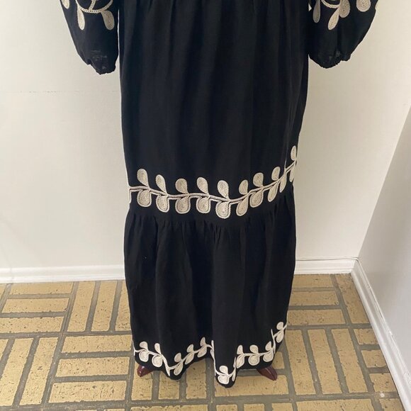 Caroline Constas Embroidered Puff Sleeve Floral Maxi Dress - Picture 9 of 9